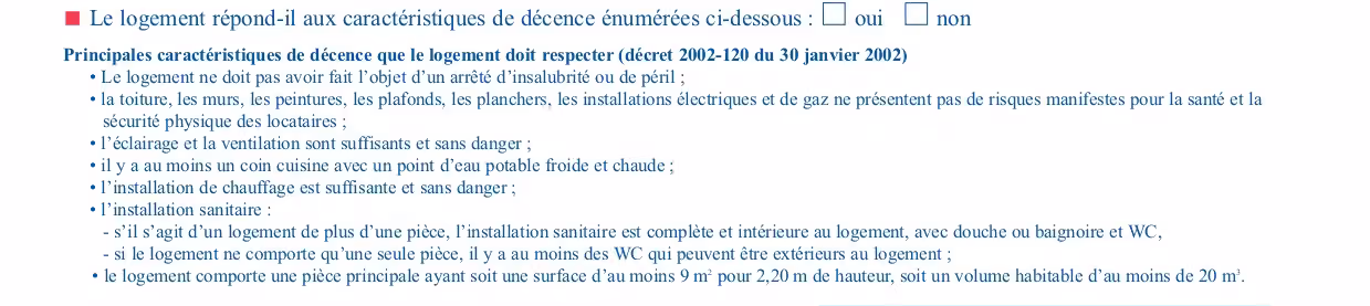 CAF caractéristiques décence logement