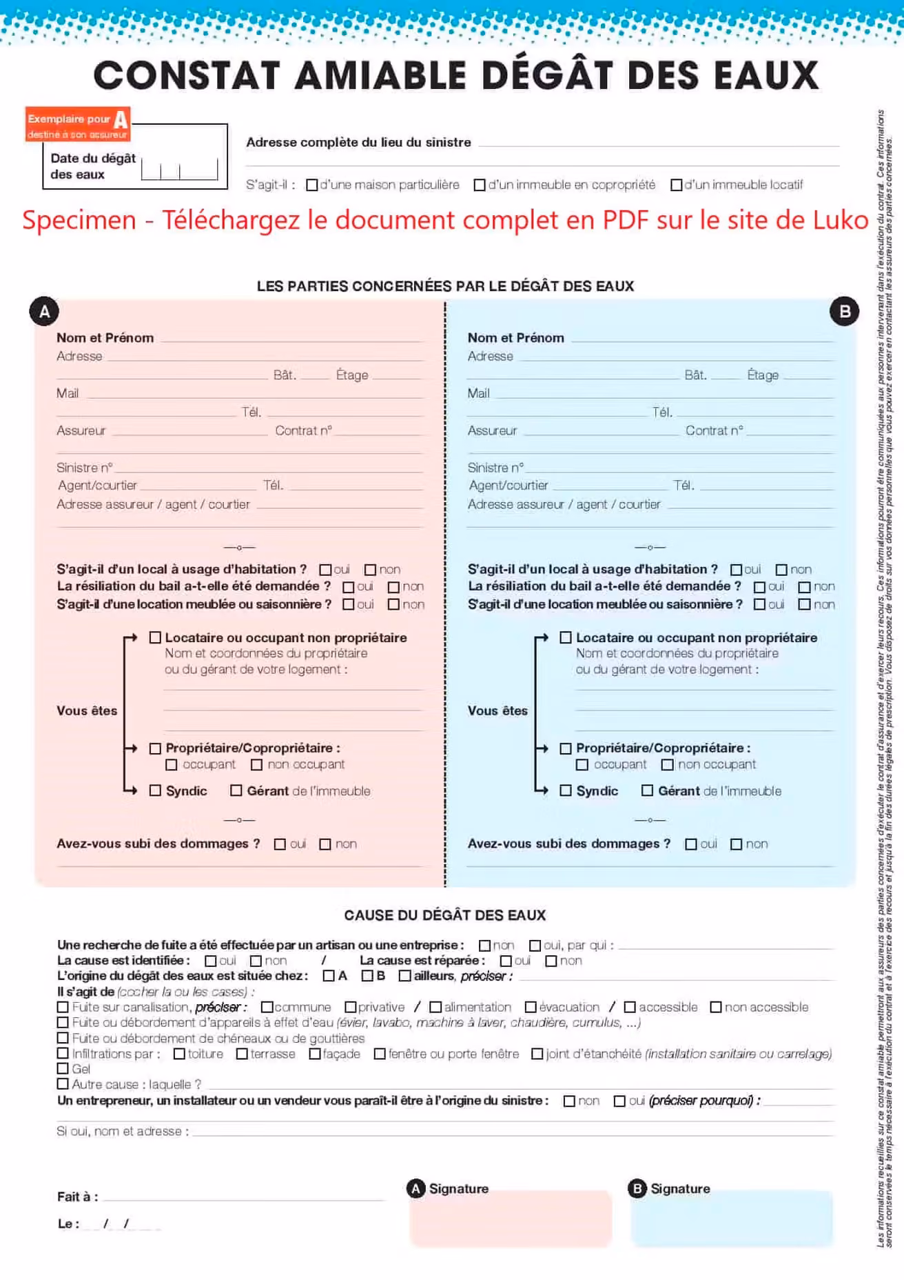 Constat dégât des eaux
