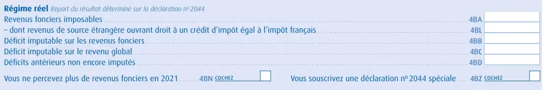 Catégorie « régime du bénéfice réel »