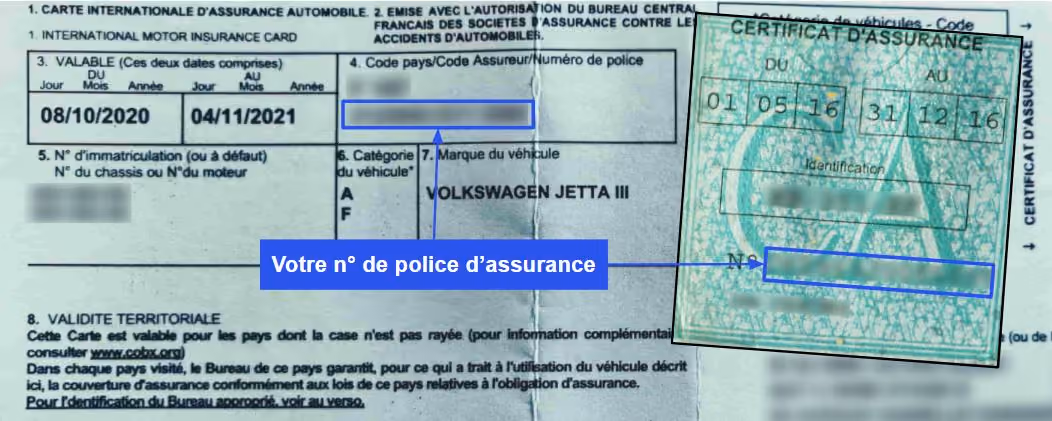 Trouver numéro police assurance auto